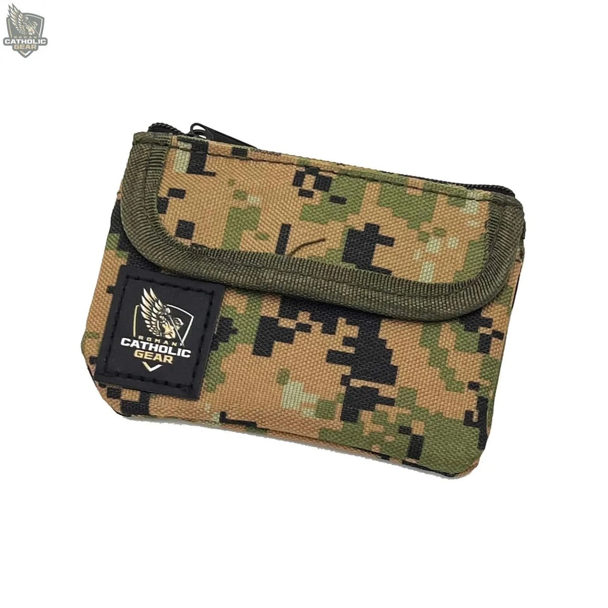 Combat Rosary™ Pouch military camo, white background - Canvas Roman Catholic Gear