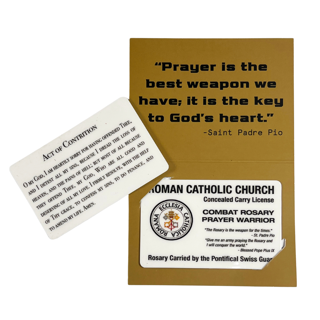 Concealed Carry Rosary Card