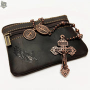 Rugged Leather Rosary Pouch Roman Catholic Gear