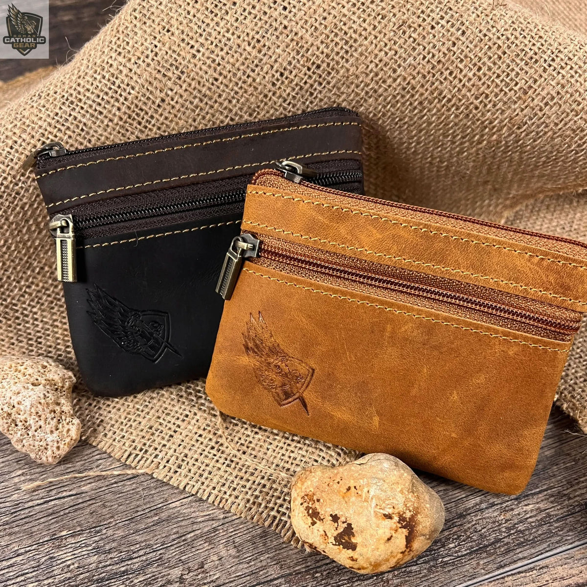 Rugged Leather Rosary Pouch Roman Catholic Gear