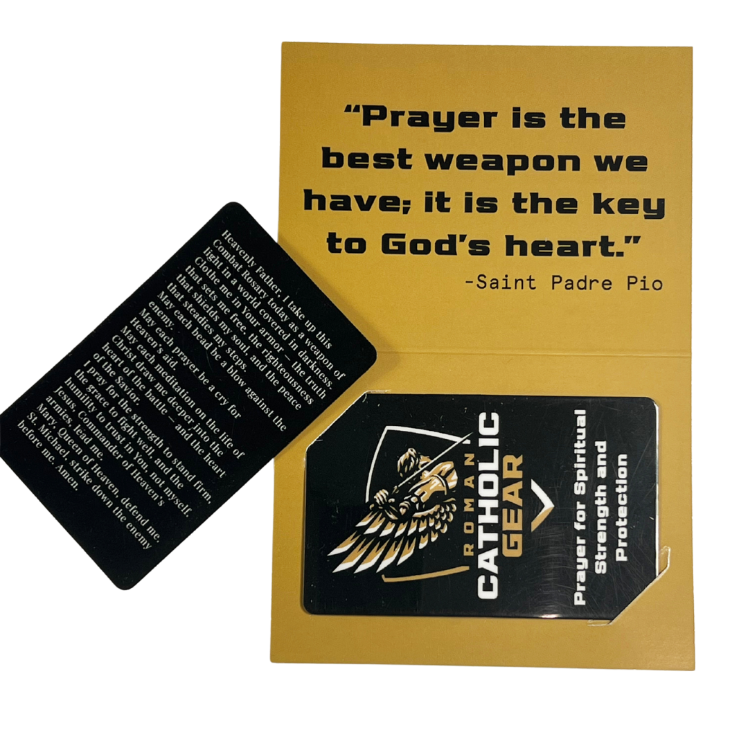 Combat Rosary Prayer Card