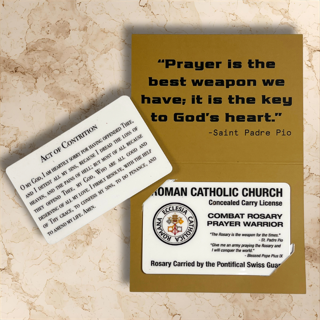 Concealed Carry Rosary Card