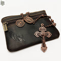 Rugged Leather Rosary Pouch Roman Catholic Gear