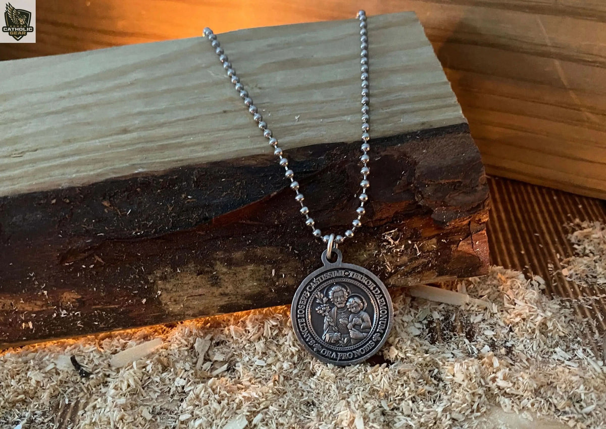 St. Joseph Strong Medal Necklace Roman Catholic Gear