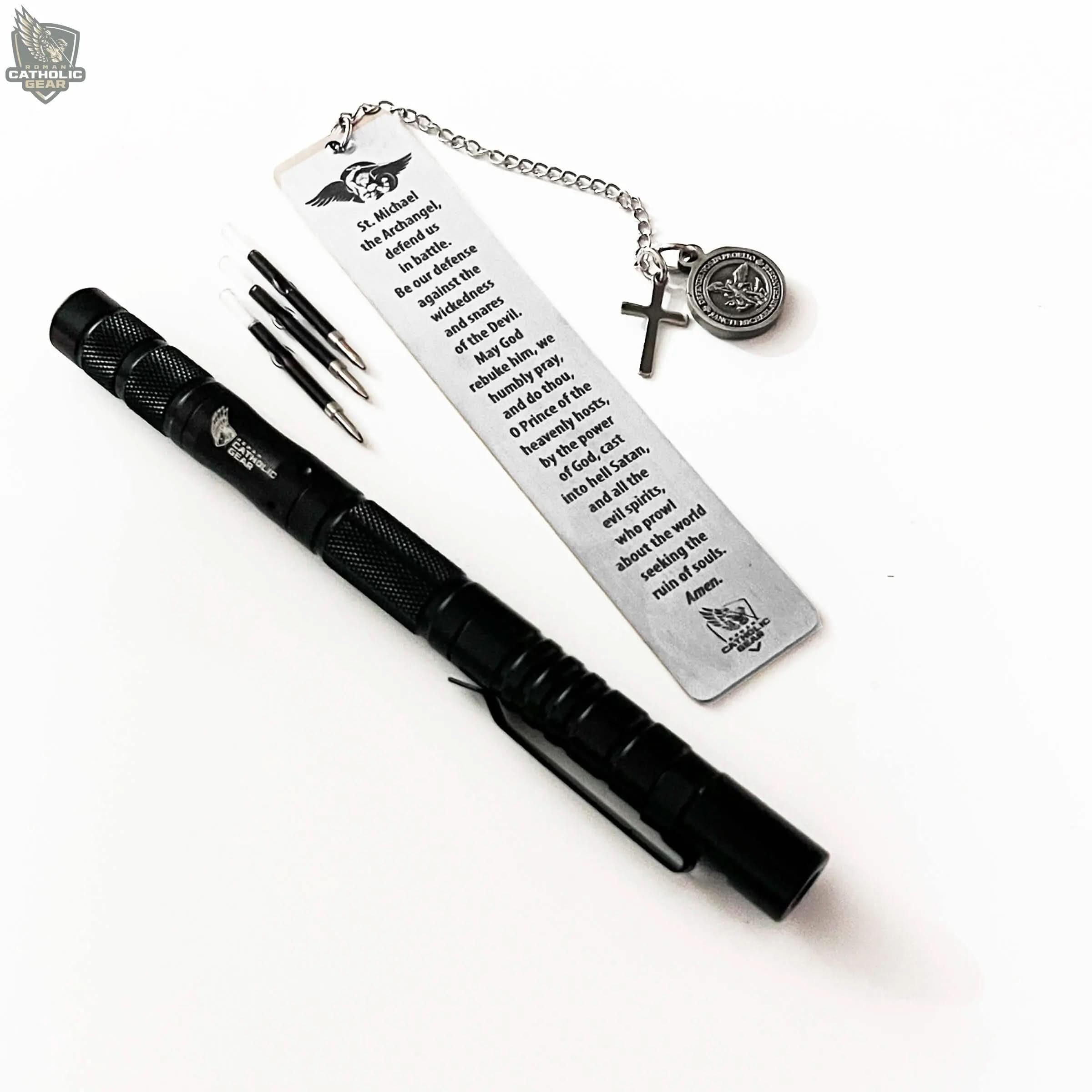 Tactical Pen With Battle Ready Bookmark Roman Catholic Gear Tactical pen with battle ready bookmark roman catholic gear